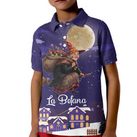 Italy Christmas Kid Polo Shirt La Befana Flying Over Winter Night - Wonder Print Shop