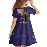 Italy Christmas Kid Short Sleeve Dress La Befana Flying Over Winter Night - Wonder Print Shop