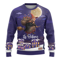 Italy Christmas Ugly Christmas Sweater La Befana Flying Over Winter Night - Wonder Print Shop
