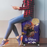 Italy Christmas Luggage Cover La Befana Flying Over Winter Night - Wonder Print Shop