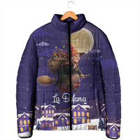 Italy Christmas Padded Jacket La Befana Flying Over Winter Night - Wonder Print Shop