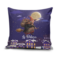 Italy Christmas Pillow Cover La Befana Flying Over Winter Night - Wonder Print Shop