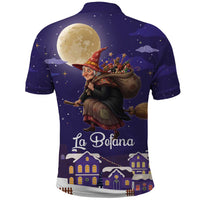 Italy Christmas Polo Shirt La Befana Flying Over Winter Night - Wonder Print Shop
