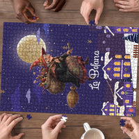 Italy Christmas Puzzle La Befana Flying Over Winter Night - Wonder Print Shop