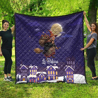Italy Christmas Quilt La Befana Flying Over Winter Night - Wonder Print Shop