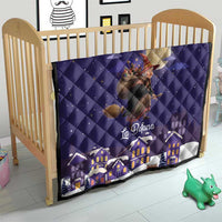 Italy Christmas Quilt La Befana Flying Over Winter Night - Wonder Print Shop