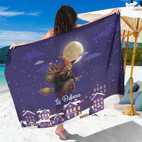 Italy Christmas Sarong La Befana Flying Over Winter Night - Wonder Print Shop
