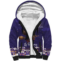 Italy Christmas Sherpa Hoodie La Befana Flying Over Winter Night - Wonder Print Shop
