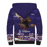 Italy Christmas Sherpa Hoodie La Befana Flying Over Winter Night - Wonder Print Shop