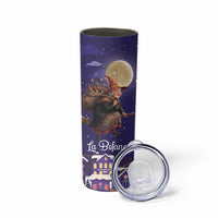 Italy Christmas Skinny Tumbler La Befana Flying Over Winter Night - Wonder Print Shop