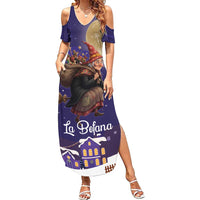 Italy Christmas Summer Maxi Dress La Befana Flying Over Winter Night - Wonder Print Shop