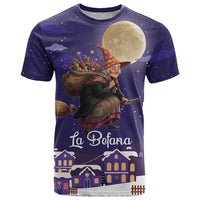 Italy Christmas T Shirt La Befana Flying Over Winter Night - Wonder Print Shop