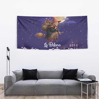 Italy Christmas Tapestry La Befana Flying Over Winter Night - Wonder Print Shop