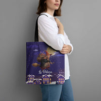 Italy Christmas Tote Bag La Befana Flying Over Winter Night - Wonder Print Shop
