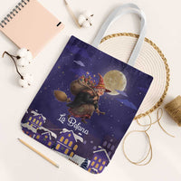 Italy Christmas Tote Bag La Befana Flying Over Winter Night - Wonder Print Shop