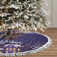Italy Christmas Tree Skirt La Befana Flying Over Winter Night - Wonder Print Shop