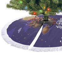 Italy Christmas Tree Skirt La Befana Flying Over Winter Night - Wonder Print Shop