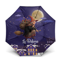 Italy Christmas Umbrella La Befana Flying Over Winter Night - Wonder Print Shop