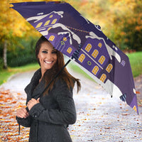 Italy Christmas Umbrella La Befana Flying Over Winter Night - Wonder Print Shop