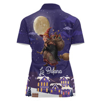 Italy Christmas Women Polo Shirt La Befana Flying Over Winter Night - Wonder Print Shop