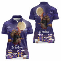 Italy Christmas Women Polo Shirt La Befana Flying Over Winter Night - Wonder Print Shop