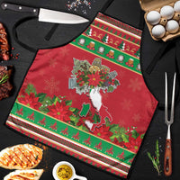 Italy Christmas Apron Italian Map Poinsettia - Wonder Print Shop