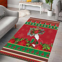 Italy Christmas Area Rug Italian Map Poinsettia - Wonder Print Shop