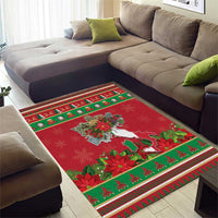 Italy Christmas Area Rug Italian Map Poinsettia - Wonder Print Shop