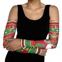Italy Christmas Arm Sleeves Italian Map Poinsettia - Wonder Print Shop