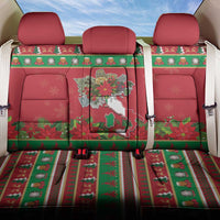 Italy Christmas Back Car Seat Cover Italian Map Poinsettia - Wonder Print Shop