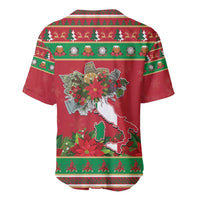 Italy Christmas Baseball Jersey Italian Map Poinsettia - Wonder Print Shop