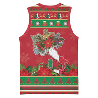 Italy Christmas Basketball Jersey Italian Map Poinsettia - Wonder Print Shop