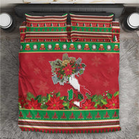 Italy Christmas Bedding Set Italian Map Poinsettia - Wonder Print Shop