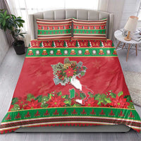 Italy Christmas Bedding Set Italian Map Poinsettia - Wonder Print Shop