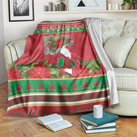Italy Christmas Blanket Italian Map Poinsettia - Wonder Print Shop