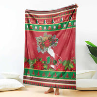 Italy Christmas Blanket Italian Map Poinsettia - Wonder Print Shop