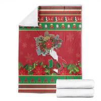 Italy Christmas Blanket Italian Map Poinsettia - Wonder Print Shop