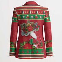 Italy Christmas Blazer Italian Map Poinsettia - Wonder Print Shop