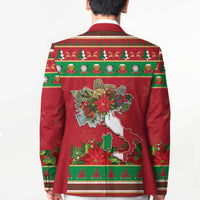 Italy Christmas Blazer Italian Map Poinsettia - Wonder Print Shop