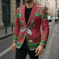 Italy Christmas Blazer Italian Map Poinsettia - Wonder Print Shop