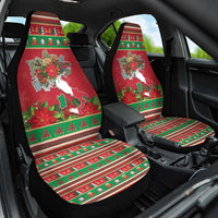 Italy Christmas Car Seat Cover Italian Map Poinsettia - Wonder Print Shop