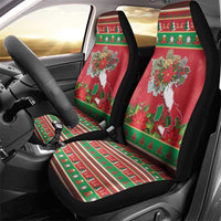 Italy Christmas Car Seat Cover Italian Map Poinsettia - Wonder Print Shop