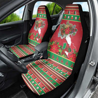 Italy Christmas Car Seat Cover Italian Map Poinsettia - Wonder Print Shop