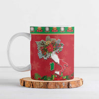 Italy Christmas Ceramic Mug Italian Map Poinsettia - Wonder Print Shop