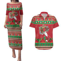 Italy Christmas Couples Matching Puletasi and Hawaiian Shirt Italian Map Poinsettia - Wonder Print Shop