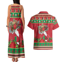 Italy Christmas Couples Matching Tank Maxi Dress and Hawaiian Shirt Italian Map Poinsettia - Wonder Print Shop