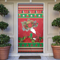 Italy Christmas Door Cover Italian Map Poinsettia - Wonder Print Shop