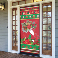 Italy Christmas Door Cover Italian Map Poinsettia - Wonder Print Shop
