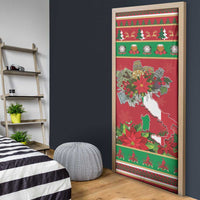 Italy Christmas Door Cover Italian Map Poinsettia - Wonder Print Shop
