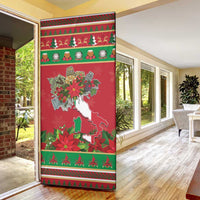 Italy Christmas Door Cover Italian Map Poinsettia - Wonder Print Shop